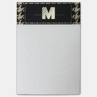 Modern yrkesmässig Houndstooth Monogram Post-it Block