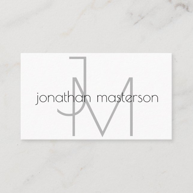 Modern yrkesmässig Minimalistic Monogram Visitkort (Framsida)