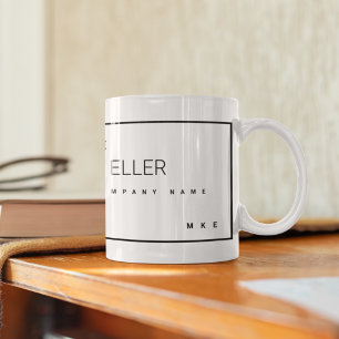 Modern yrkesverksamhet namn vit kaffemugg