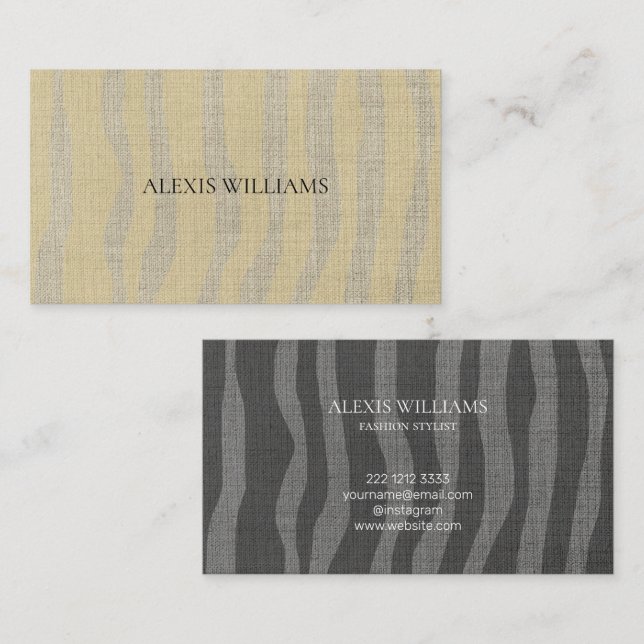 Modern Zebra Animal Mönster Professionell Visitkort (Fram/baksida)