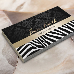Modern zebra mönstrad guld- rand för visitkort