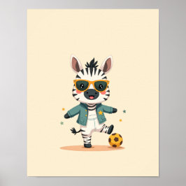 Modern Zebra Nursery Safari Wall Art Poster