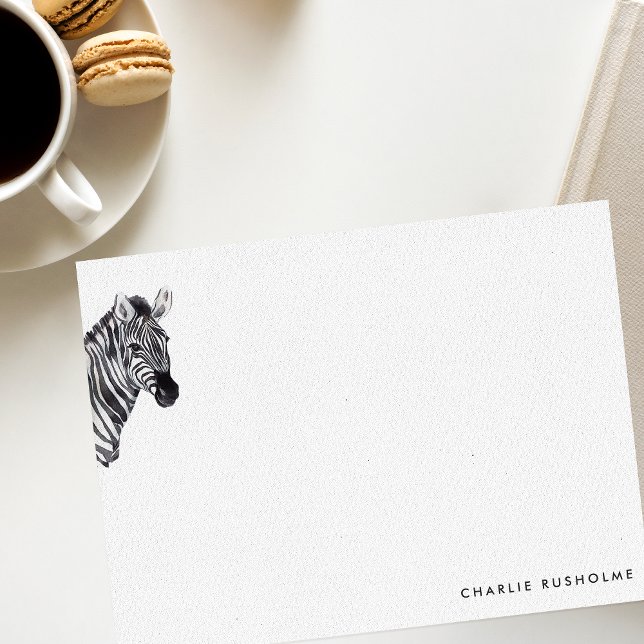 Modern Zebra-Personlig Stationery Anteckningskort (Skapare uppladdad)