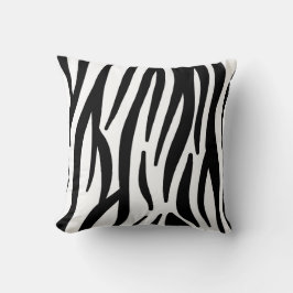Modern Zebra Print Cotton Throw Pillow - Natural F Kudde