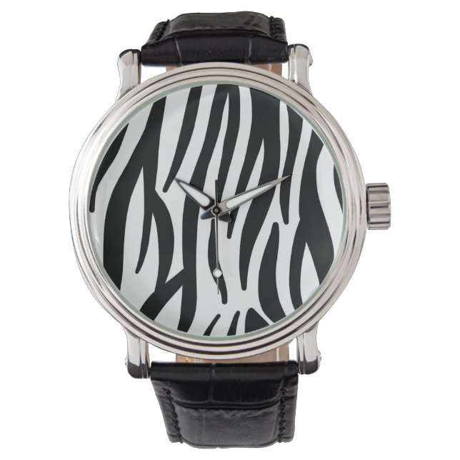 Modern Zebra Print Wrist Watch - Bold Abstract  Armbandsur (Framsida)