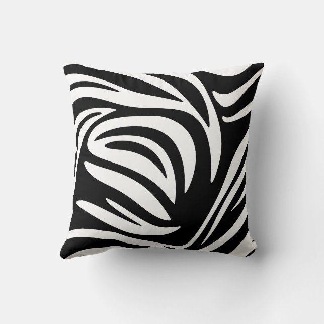 Modern Zebra ränder Abstract Design Kudde (Baksida)