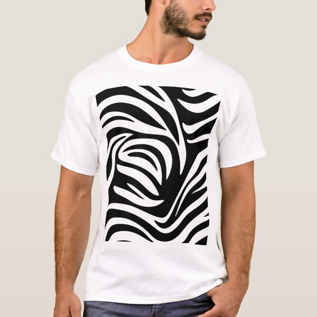 Modern Zebra ränder Abstract Design T Shirt (Framsida)