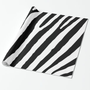 Modern Zebra ränder Black and White Coola Abstrak Presentpapper