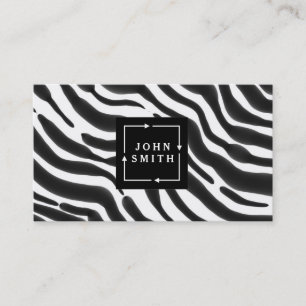 Modern Zebra ränder Black and White Coola Abstrakt Visitkort
