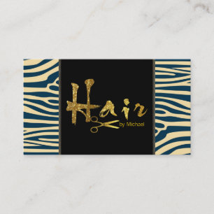 Modern Zebra Skin #3 i guld Visitkort