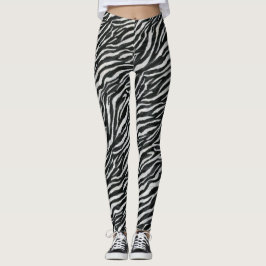 Modern Zebra svart vit Leggings