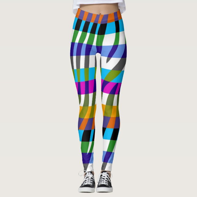 Modern Zebra tryck Mönster #10 Leggings (Framsida)