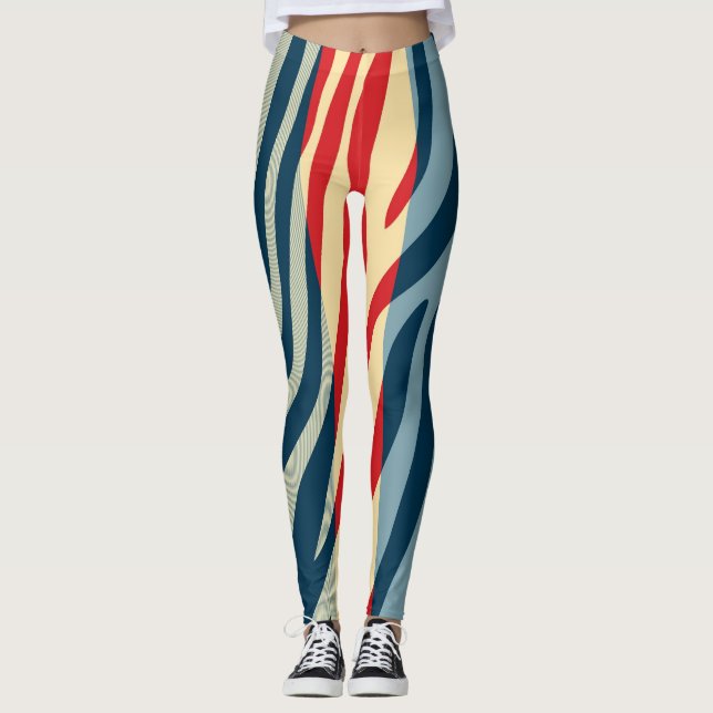 Modern Zebra tryck Mönster #13 Leggings (Framsida)