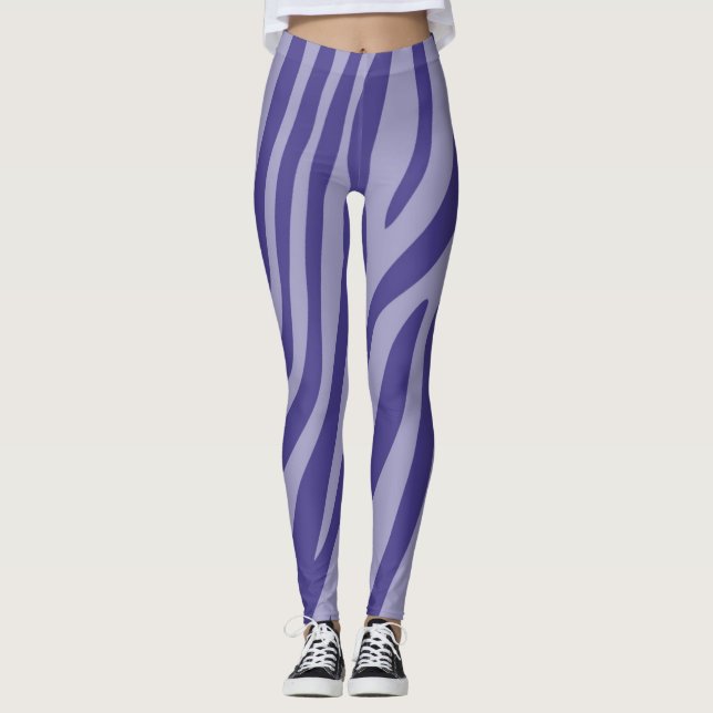 Modern Zebra tryck Mönster #17 Leggings (Framsida)