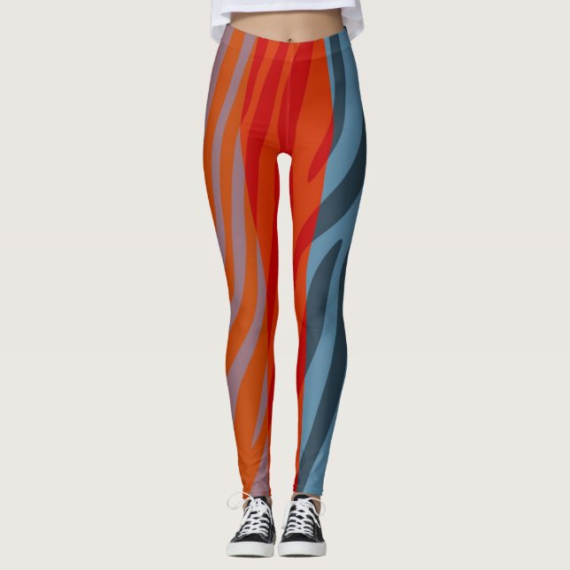 Modern Zebra tryck Mönster #20 Leggings (Framsida)