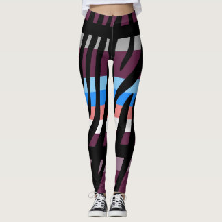 Modern Zebra tryck Mönster #2 Leggings