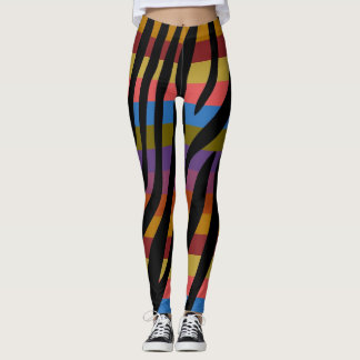Modern Zebra tryck Mönster #4 Leggings