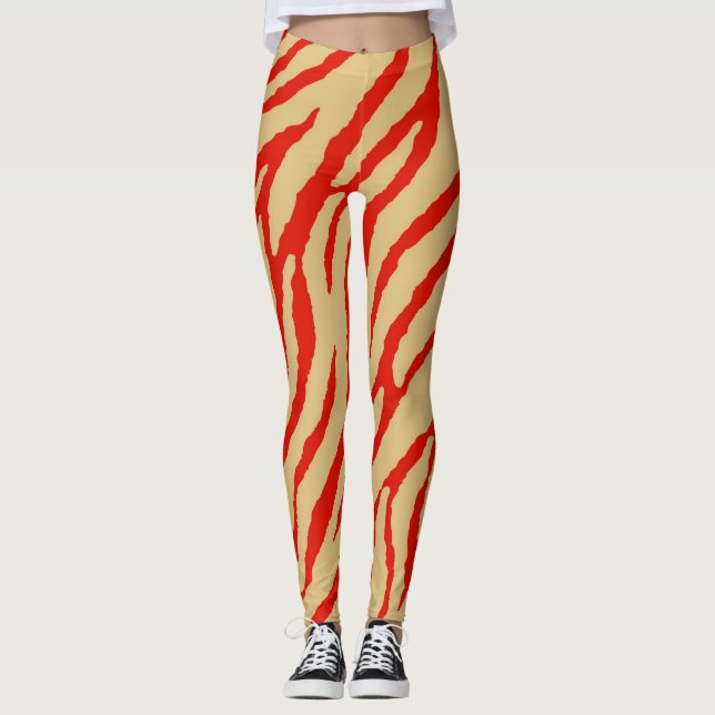 Modern Zebra tryck Mönster Leggings (Framsida)