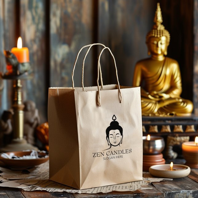 Modern Zen Candle Small Business, Anpassningsbar L Stämpel (Skapare uppladdad)