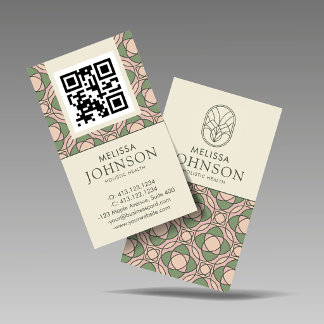 Modern Zen Holistisk Hälsa QR-kod Namnkort