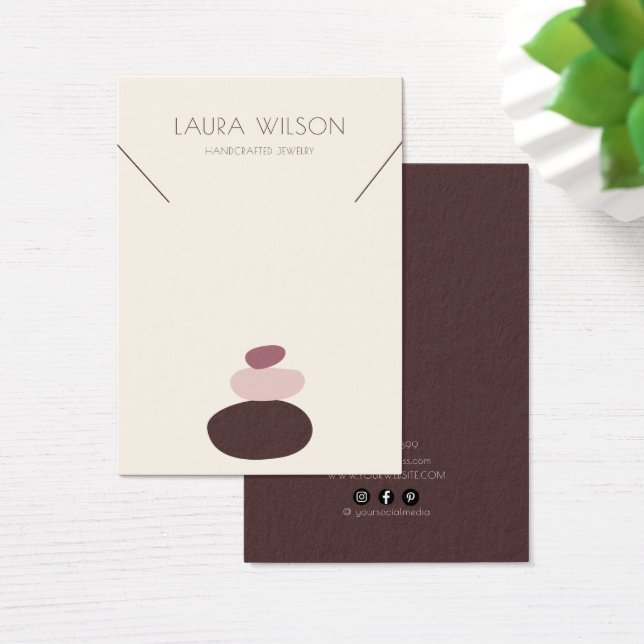 Modern Zen Necklace Bracelet Visning Card Visitkort (Skivbord)