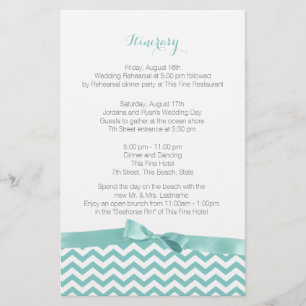 Modern Zig Zag Aqua och Grått Itinerary