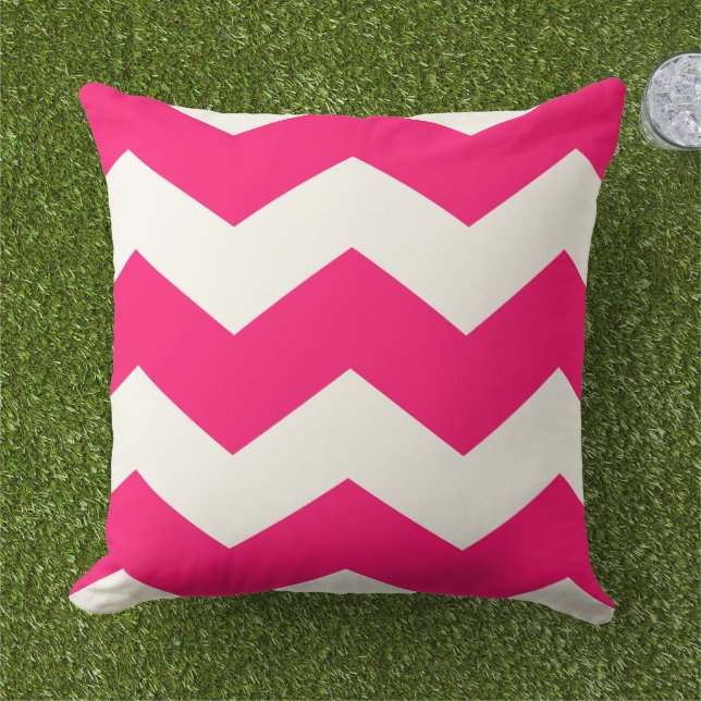 Modern Zig Zag Chevron Mönster Design Pillow Utomhuskudde (Gräs)