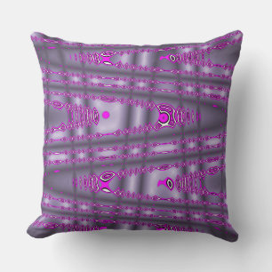 Modern Zig Zag Lila Shock rosa Dekorativ kudde