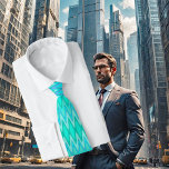 Modern zigzag mönster - vinkara i turkos slips<br><div class="desc">Den här halsen har en modern zigzag mönster i vackra turkoston. Som oceanen vågar. Digital konst,  coola och exotisk konst. Tillbehör till söt kostym!</div>