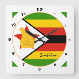 Modern Zimbabwe Flagga, Zimbabwes hem/design Fyrkantig Klocka