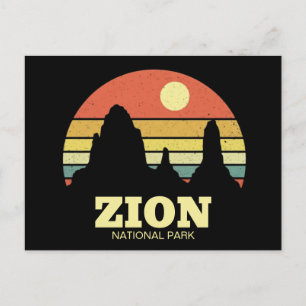 Modern Zion National Park Sydöstra Utah Svart Vykort