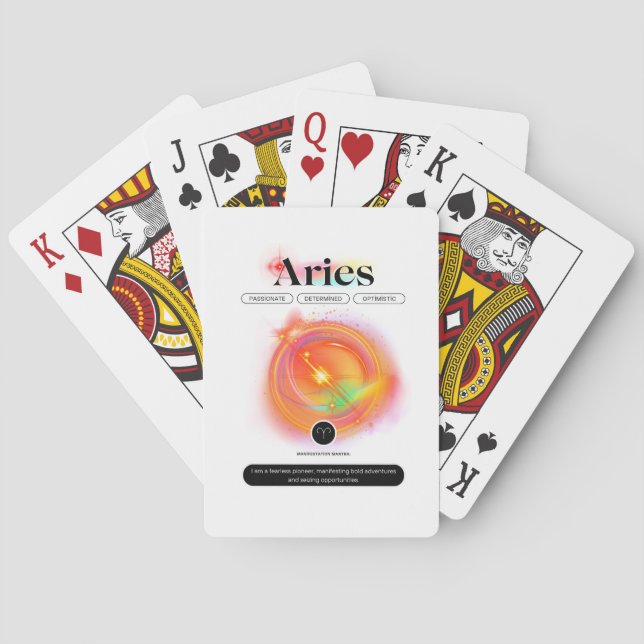 Modern Zodiac Sign ARIES-offert | Inslag Fire Casinokort (Baksidan)