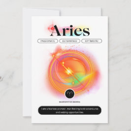 Modern Zodiac Sign ARIES-offert | Inslag Fire Inbjudningar