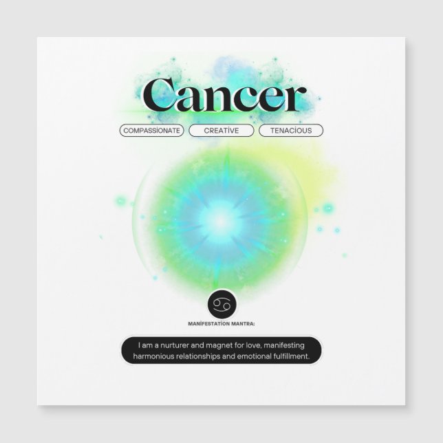 Modern Zodiac Sign Cancer Quote Vatten Inslag (Framsida)