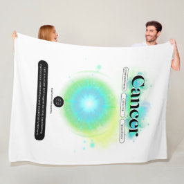 Modern Zodiac Sign Cancer Quote Vatten Inslag Fleecefilt