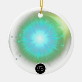 Modern Zodiac Sign Cancer Quote Vatten Inslag Julgransprydnad Keramik