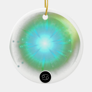 Modern Zodiac Sign Cancer Quote Vatten Inslag Julgransprydnad Keramik