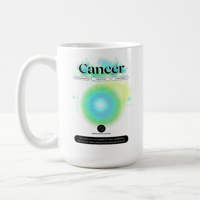 Modern Zodiac Sign Cancer Quote Vatten Inslag Kaffemugg (Vänster)