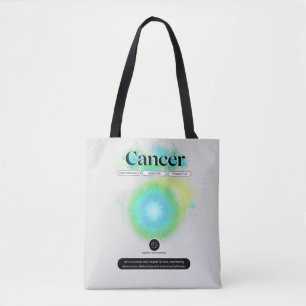 Modern Zodiac Sign Cancer Quote Vatten Inslag Tygkasse