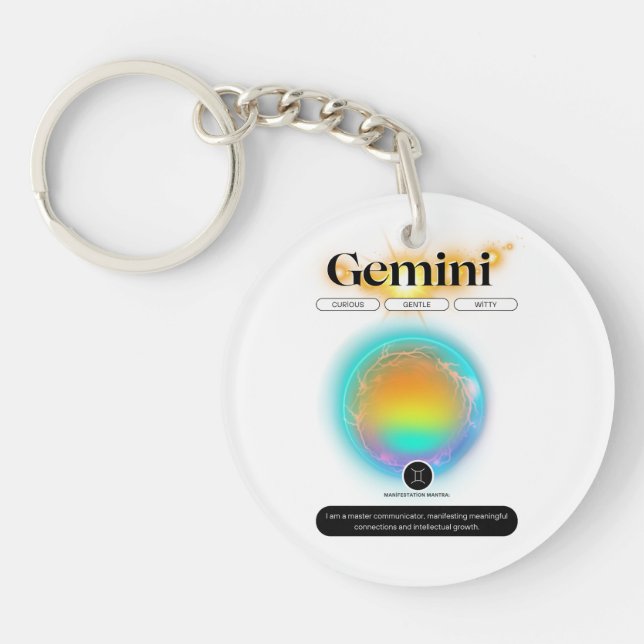 Modern Zodiac Sign Gemini Citote Luft Inslag (Framsidan)