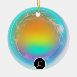 Modern Zodiac Sign Gemini Citote Luft Inslag Julgransprydnad Keramik