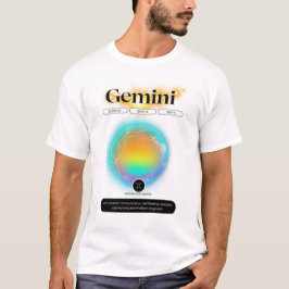 Modern Zodiac Sign Gemini Citote Luft Inslag T Shirt