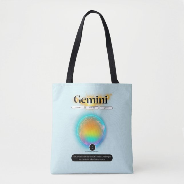 Modern Zodiac Sign Gemini Citote Luft Inslag Tygkasse (Framsida)