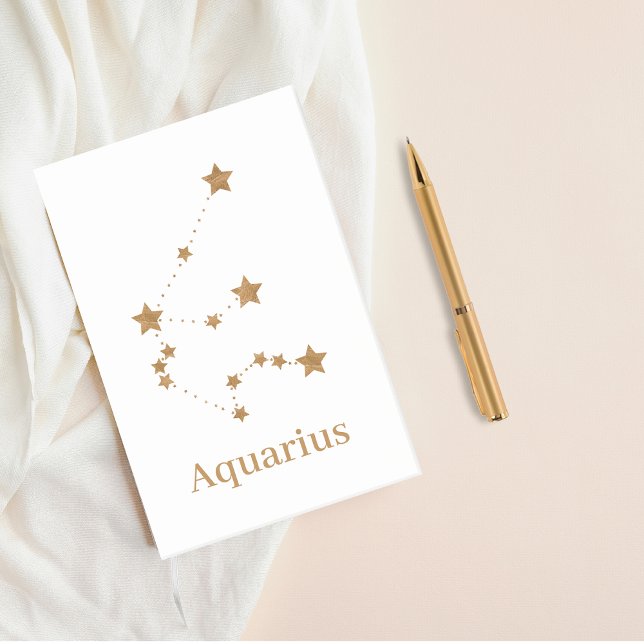 Modern Zodiac Sign Guld Aquarius | INSLAG LUFT Post-it Block (Skapare uppladdad)