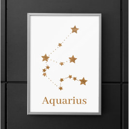Modern Zodiac Sign Guld Aquarius | INSLAG LUFT Poster