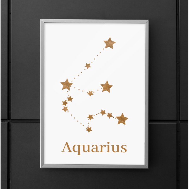 Modern Zodiac Sign Guld Aquarius | INSLAG LUFT Poster (Skapare uppladdad)