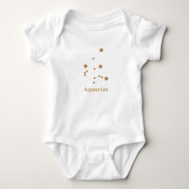 Modern Zodiac Sign Guld Aquarius | INSLAG LUFT T Shirt (Framsida)