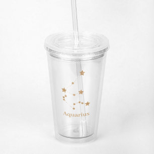 Modern Zodiac Sign Guld Aquarius INSLAG LUFT Take Away Mugg