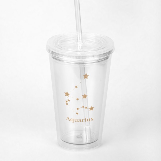Modern Zodiac Sign Guld Aquarius | INSLAG LUFT Take Away Mugg (Skapare uppladdad)