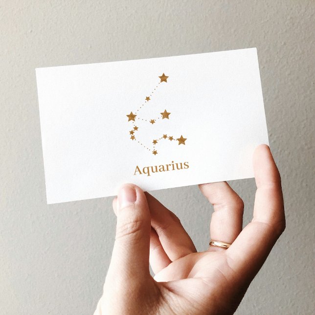 Modern Zodiac Sign Guld Aquarius | INSLAG LUFT Visitkort (Skapare uppladdad)